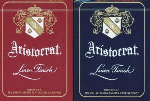 Red and blue decks of the aristocrat playing cards