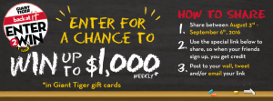 Win $1000 in gift cards from Giant Tiger