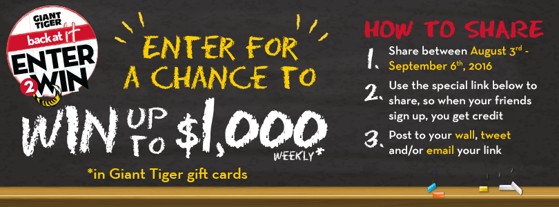 Giant Tiger $1,000 Gift Card Contest