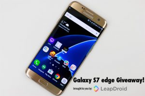Samsun Galaxy S7 Edge with Leapdroid logo